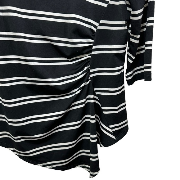 Metaphor Black and White Stripe Jersey 3/4 Sleeve Top, Large - Picture 7 of 9